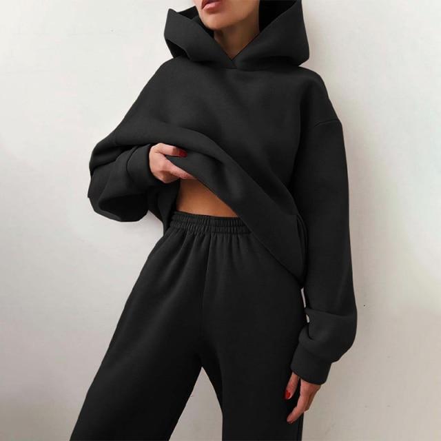 Two Piece Set Casual Oversized Female Sports.