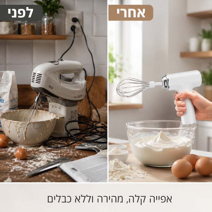 מיקסר ידני אלחוטי חכם רב תכליתי למטבח