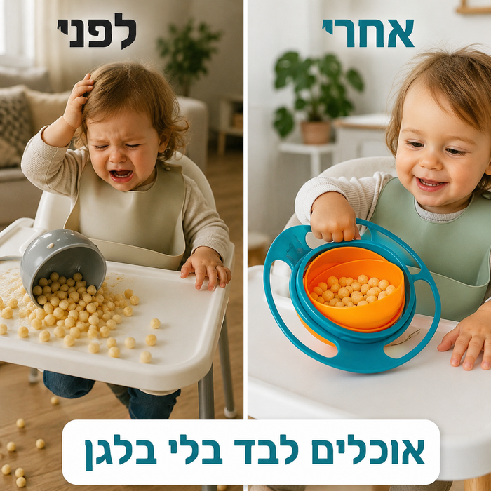 קערת הפלא המסתובבת לתינוקות ללא שפיכת אוכל