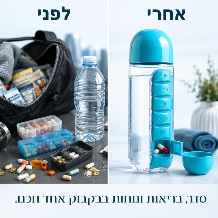 בקבוק פלא ידני משולב תאים לתוספי תזונה וכדורים