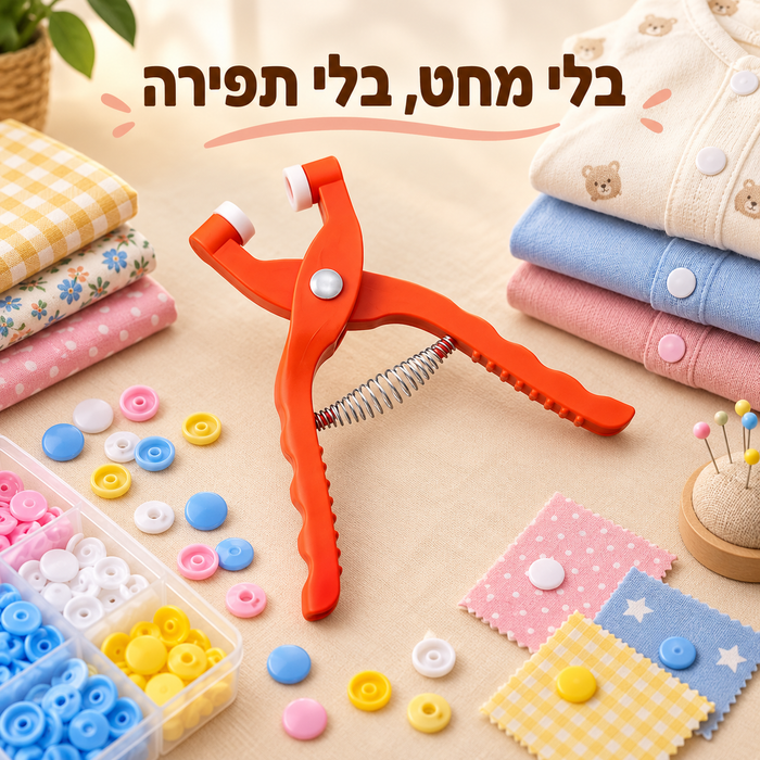פלייר ידני להתקנת תיקתקים וכפתורי לחיצה לבגדים