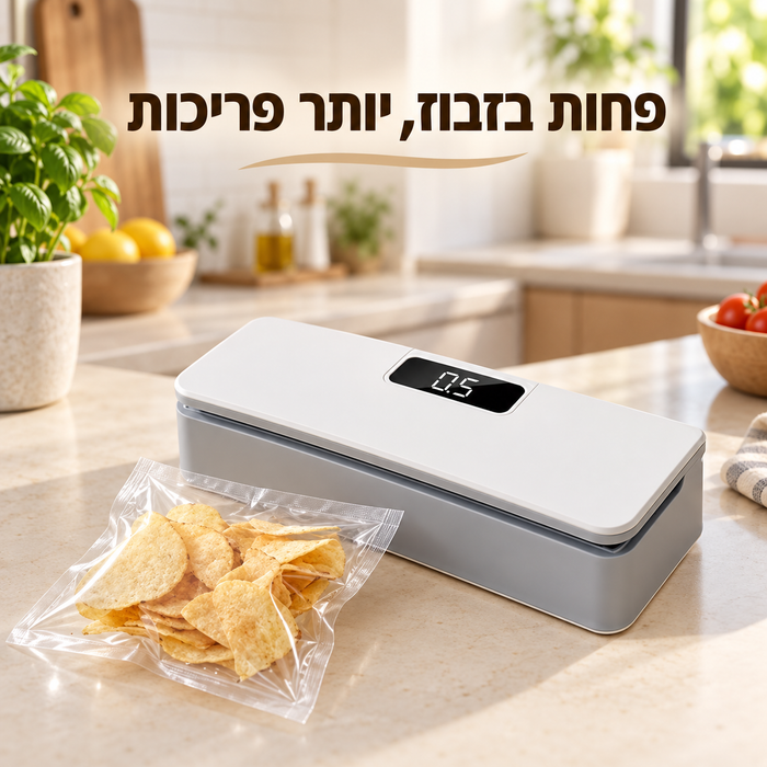 מכשיר אטימה בחום לשקיות פלסטיק עם תצוגת ספירה חכמה