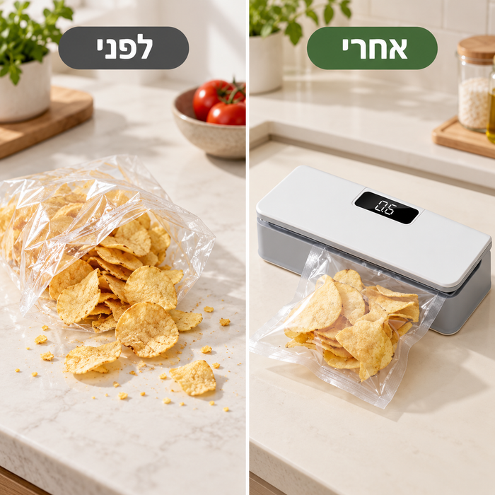 מכשיר אטימה בחום לשקיות פלסטיק עם תצוגת ספירה חכמה