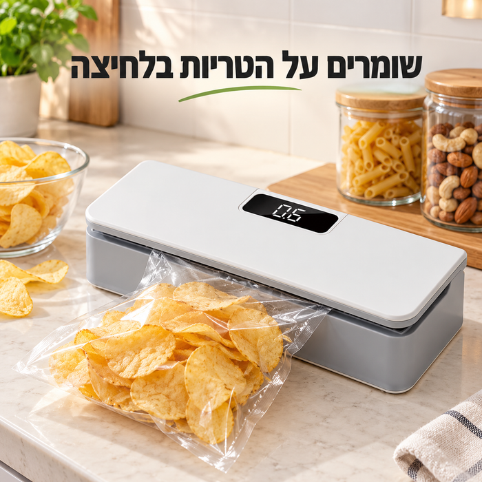 מכשיר אטימה בחום לשקיות פלסטיק עם תצוגת ספירה חכמה