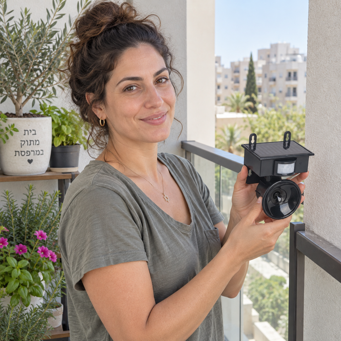 מכשיר פלא סולארי אולטרסוני להרחקת מזיקים, יונים וחתולים