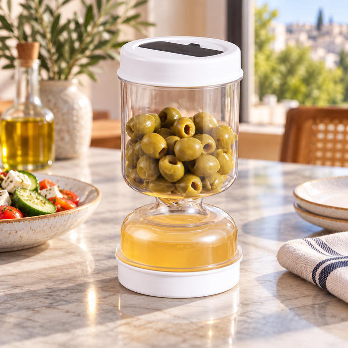 צנצנת חמוצים מסתובבת לאטימה הרמטית וסינון נוזלים
