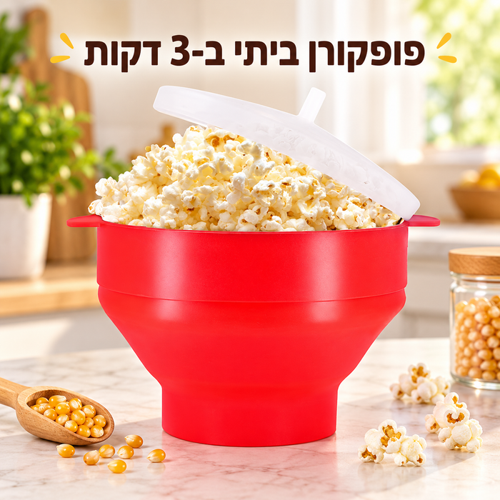 קערת פופקורן מסיליקון למיקרוגל