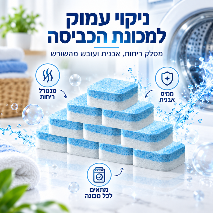 טבליות הפלא לניקוי מכונת כביסה