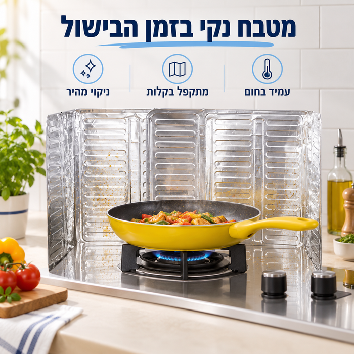 מגן כיריים מפני התזות בזמן הבישול