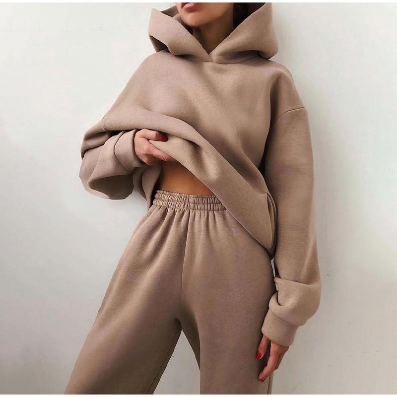Two Piece Set Casual Oversized Female Sports.