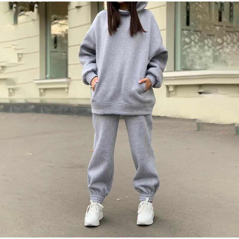Two Piece Set Casual Oversized Female Sports.