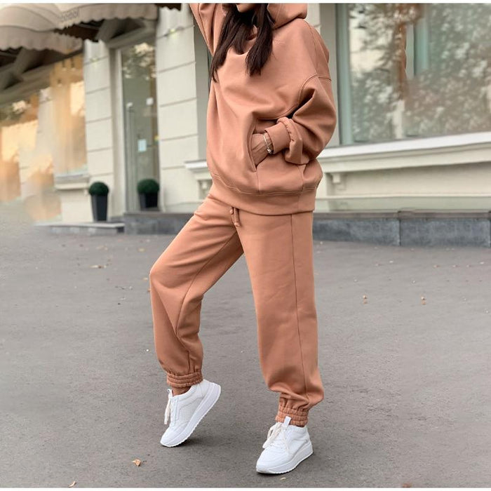 Two Piece Set Casual Oversized Female Sports.